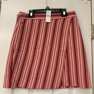 NWT LOFT Skirt Womens Size 4 Striped Wrap Mini Casual Work Office Spring